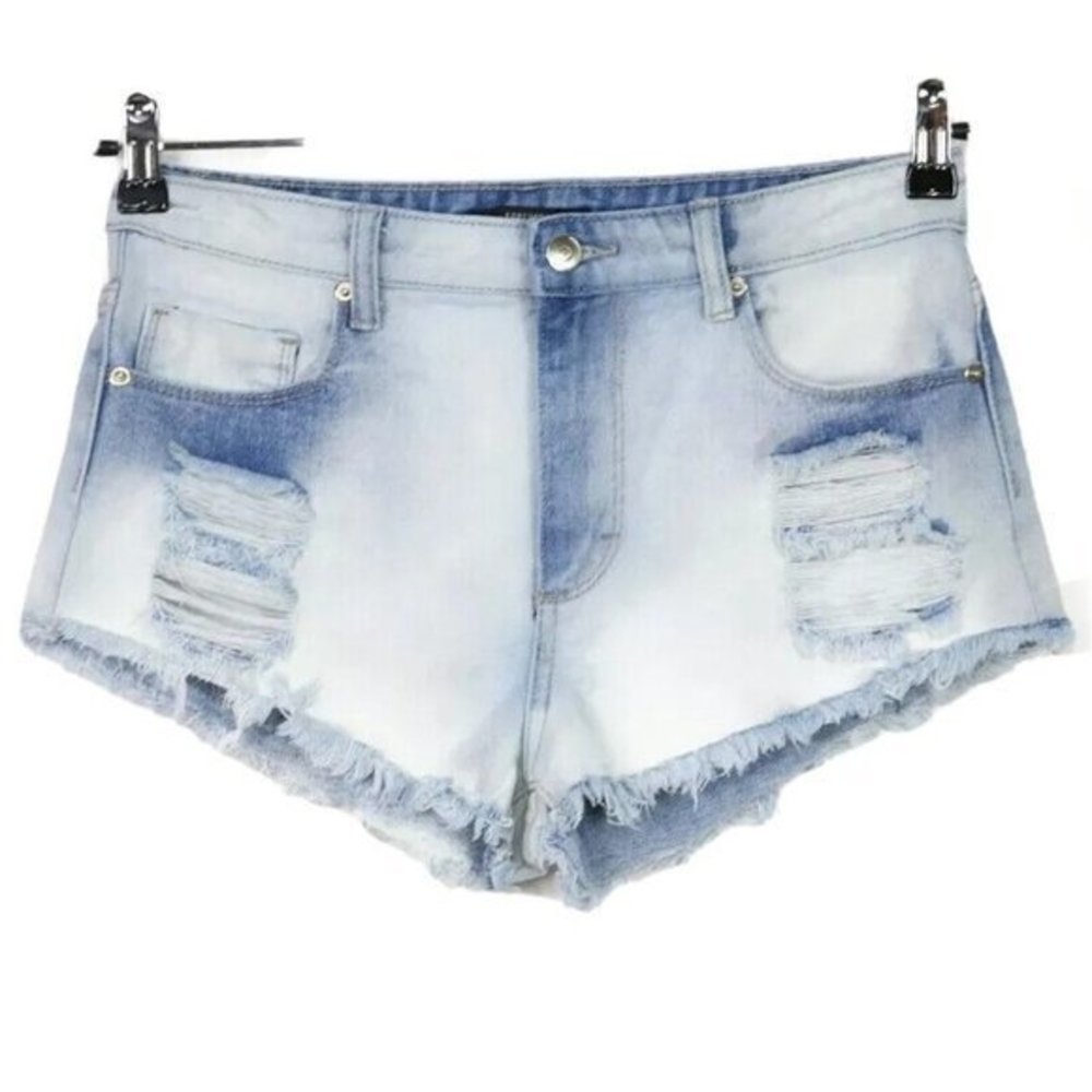 Forever 21 Cut Off Jean Shorts‎ High Rise Destroyed Distressed 26